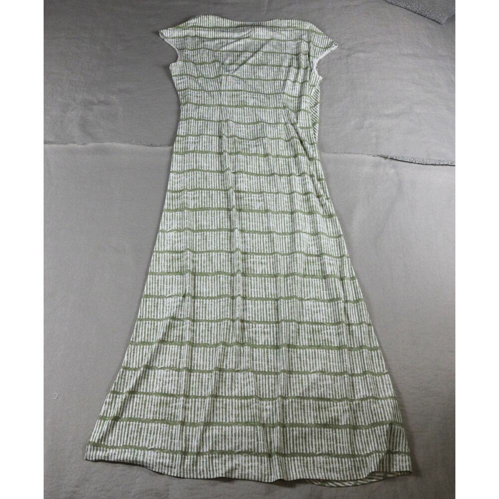 New Tommy Bahama Dress L Green Carmela Bungalow Bay Stripe Faux Wrap Maxi UPF 30 - Picture 4 of 14
